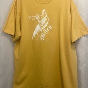 Vintage Miles Davis graphic large shirt in a mustard yellow